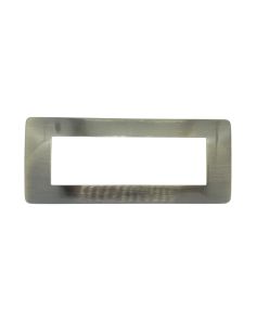 Placca 6 Posti Metallo Bronzo Spazzolato Compatibile Matix