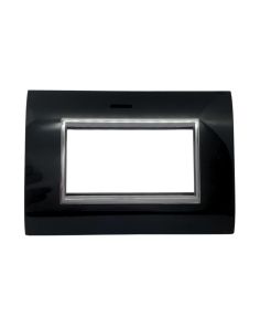 Placca 4 Posti Nera e Cromata Prestige ElettroCanali - Made in Italy