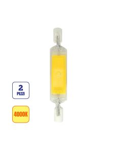 Set 2x Lampadine LED R7S Dimmerabili 8W - Luce Naturale 4000K, 78mm
