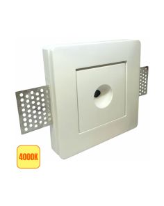 Faretto LED Gesso Quadrato 3W Luce Naturale 4000K Foro Rotondo Ø120mm