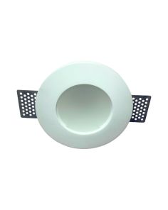 Portafaretto Incasso Gesso Tondo Alto Ø120mm Bianco Verniciabile