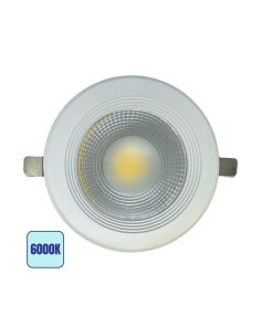 Faretto LED COB Tondo Incasso 12W con Trasformatore - 6000K