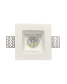 Portafaretto Incasso Quadrato Gesso GU10 12x12x5.5 Interno Squadrato