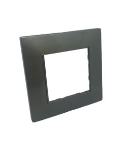 Placca 2 Posti Grigio Scuro Compatibile Vimar Plana - Tot Electric