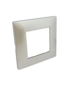 Placca 2 Posti Silver M-6002-9 Compatibile Vimar Plana - Tot Electric