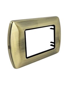 Placca Metallo 3 Posti Bronzo Compatibile Living International