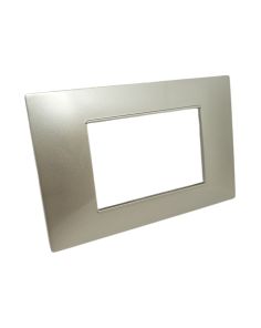 Placca 3 Posti Grigio Chiaro Compatibile Vimar Plana - Tot Electric