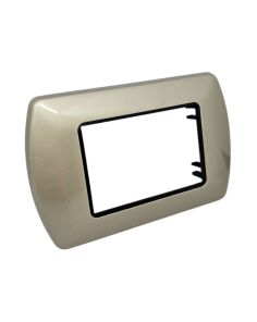 Placca Metallo 3 Posti Champagne Compatibile Living International