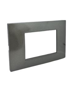 Placca 3 Posti Grigio Scuro Compatibile Vimar Plana - Tot Electric
