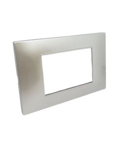 Placca 3 Posti Silver M-6003-9 Compatibile Vimar Plana - Tot Electric