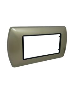Placca Metallo 4 Posti Champagne Compatibile Living International