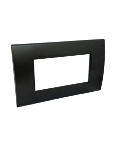 Placca 4 Posti Nera Compatibile Living Light - Tot Electric