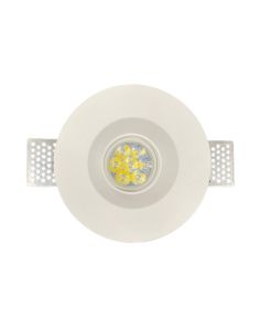 Portafaretto in Gesso Tondo Ø 130 mm da Incasso GU10 Verniciabile