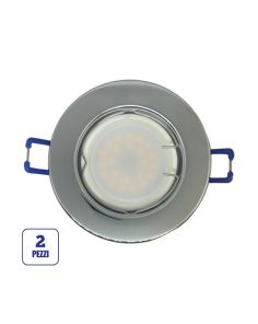 Portafaretto GU10/MR16 Fisso Ø80mm Esterno - Cromo Lucido