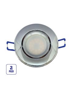 Portafaretto GU10/MR16 Orientabile Ø85mm Esterno - Cromo Lucido