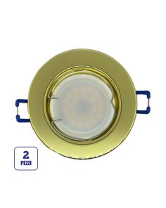 Portafaretto GU10/MR16 Fisso Ø80mm Esterno - Oro Lucido
