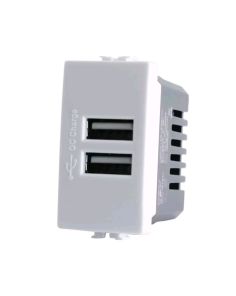 Presa Doppia USB 2A 5V Compatibile Matix Bianca M521-B - TOT Electric