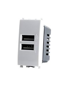 Presa USB Doppia 5V TOT-621-B Compatibile Vimar Plana - Tot Electric