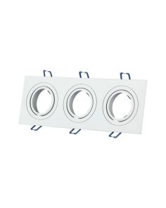 Portafaretto Rettangolare Orientabile Triplo GU10/MR16 da Incasso