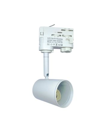 Portafaretto LED GU10 Ø50mm Bianco per Binario Trifase