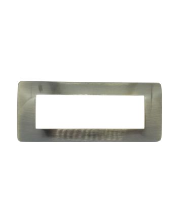 Placca 6 Posti Metallo Bronzo Spazzolato Compatibile Matix
