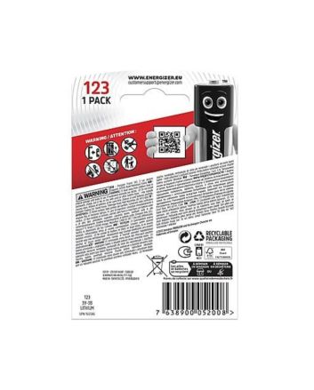 Batteria CR123A a Litio 3V 123/BP1 - Energizer