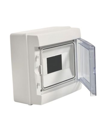 Centralino Da Parete Stagno 8 Moduli Grigio IP65 Portello Azzurrato