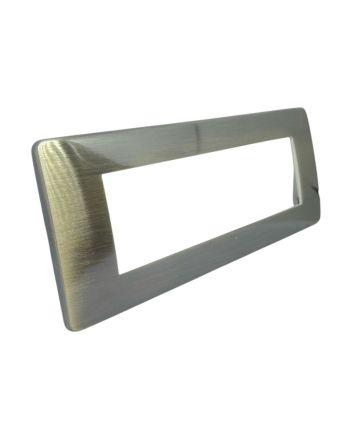 Placca 6 Posti Metallo Bronzo Spazzolato Compatibile Matix