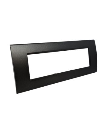 Placca 7 Posti Nera Compatibile Living Light TOT-8007-02 Tot Electric