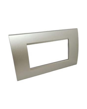 Placca 4 Posti Grigio Chiaro Compatibile Living Light - Tot Electric