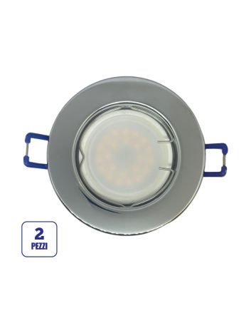 Portafaretto GU10/MR16 Fisso Ø80mm Esterno - Cromo Lucido