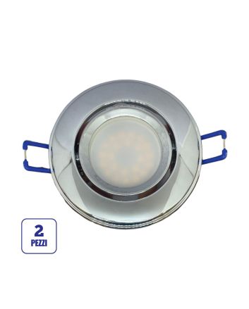 Portafaretto GU10/MR16 Orientabile Ø85mm Esterno - Cromo Lucido
